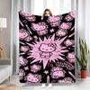 1Pcs Hello Kitty Flannel Throw Blanket, Cute Cartoon Soft Warm Fleece Blanket for Sofa, Bed, Travel, Camping, Kids & Home Decor