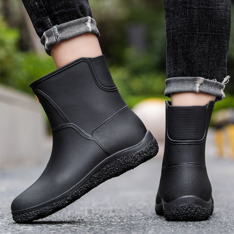 

Round Toe Blue Booties Lightweight Wear to Work Men s Rain Boots Gum 2026 Low-heel Adult Comfortable Garden Cheap Male ShoesNew 39