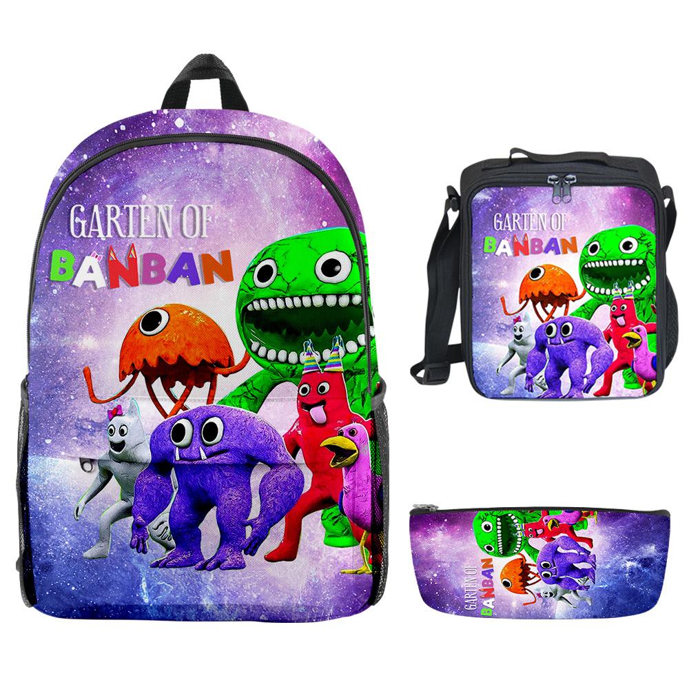 Klassische Neue Garten of Banban 3D-Druck 3 Stück/Set Schülertaschen Rucksack für Laptop Tagesrucksack Umhängetasche Brottasche Federmäppchen