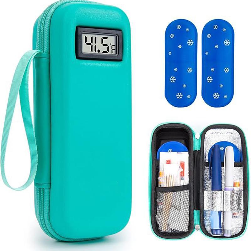 Reusable Insulin Travel Case With Thermometer Display Medicine Organizer Bag Waterproof Insulin Cooling Bag For Diabetics