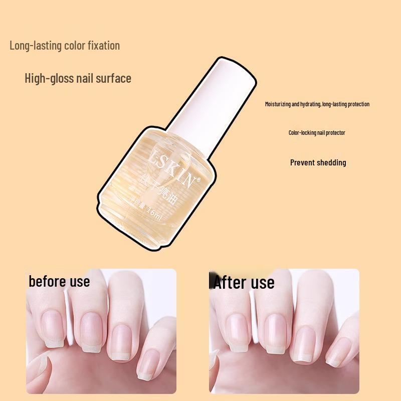 Quick-Dry Waterproof Peelable Glossy Nail Protector: Bright Top Coat & Base Coat Sealer