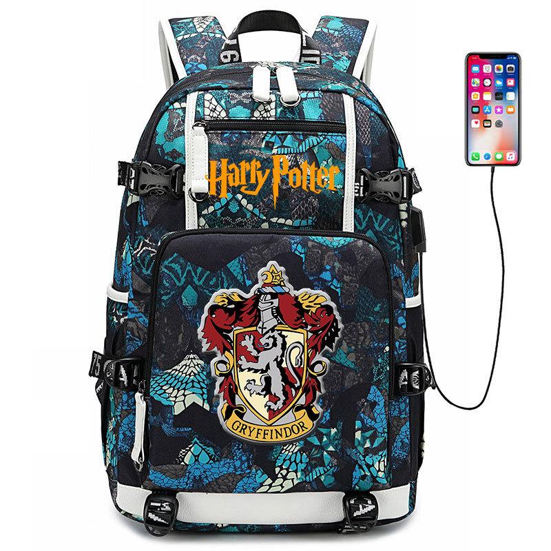 Magic School Usb Student School Bag Harry Potter Backpack Men'S And Women'S Casual Travel Bag