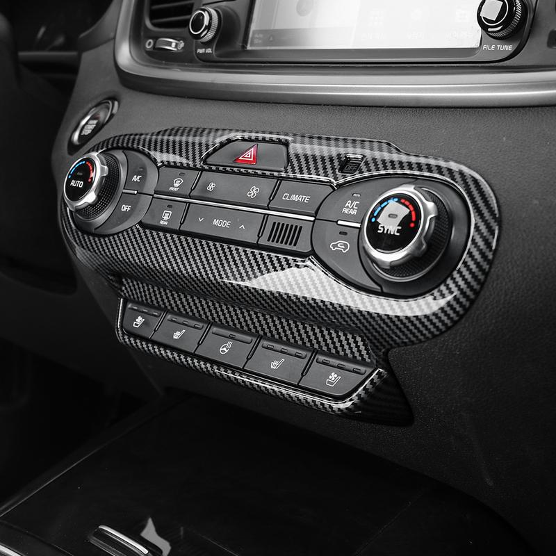 For Kia Sorento 2014- Carbon Fiber Air Conditioning Adjustment Cover Trim Interior Accessories LHD