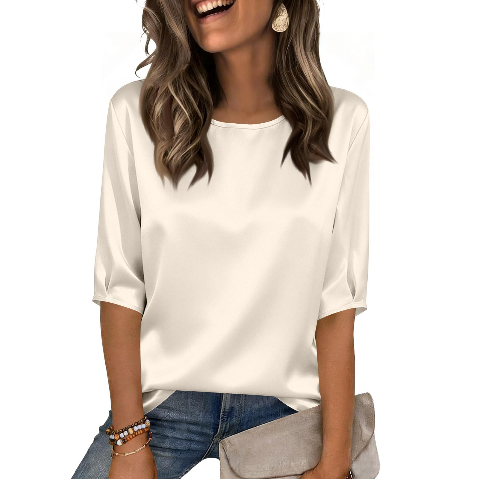 

Women s Color Cotton And Linen Camisole Loose Inner 3/4 Sleeve Versatile Bottoming Top L бежевый