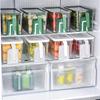 Contenitore Croccante con Coperchio e Manico Scatola di Stoccaggio Impilabile Organizzatore Stratificato Drenante per Frigorifero Frutta Verdura