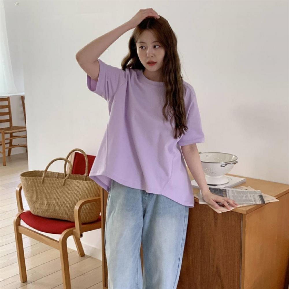 New ArrivAls Open Run Women Loose FiT ShorT Sleeve T shirT A Line bAck Pin Tuck