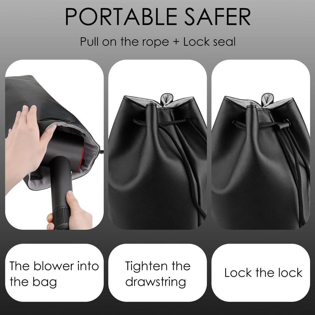 Linkidea Travel Bag Compatible with Dyson PU Leather Hair Dryer Styling Portable Storage Travel Hair Dryer Accessory Manager Airwrap, Tool, Gift,