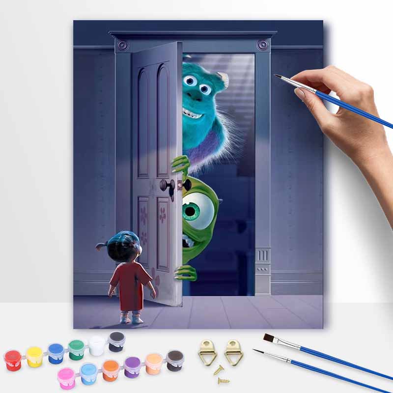 Disney Monsters Inc Oil Painting Digital Painting Art Kit Handmade Diy Painting Home Decoration Gift