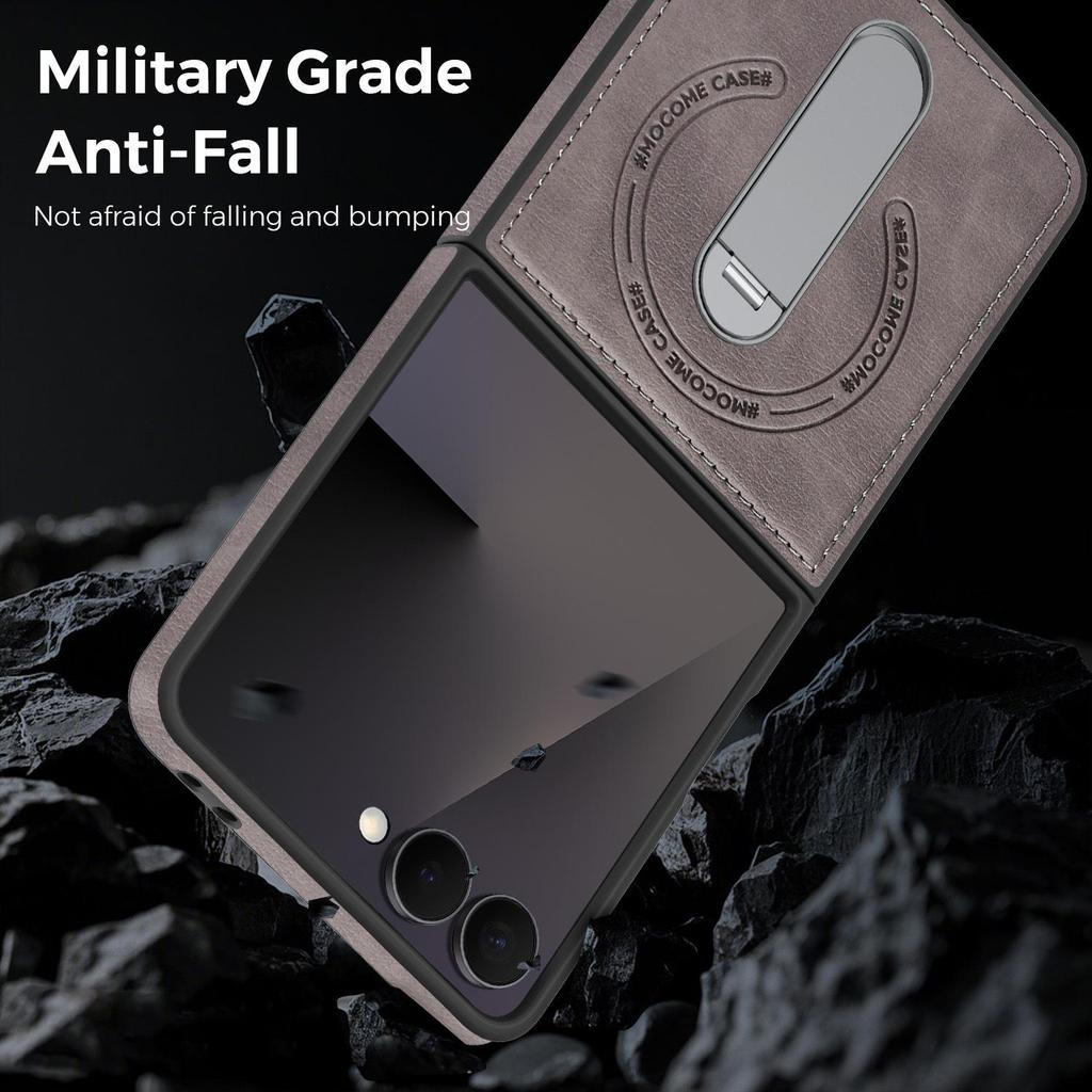 Samsung Z Flip 7/6/5/4/3 Kožené Magnetické 360° Otočné Stojánkové Pouzdro