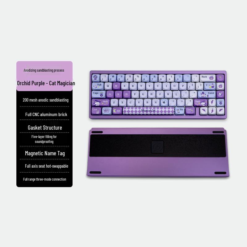 Aluminum RGB 65% Mechanical Keyboard: Bluetooth, Wired & Wireless, Three-Mode, Gasket Structure