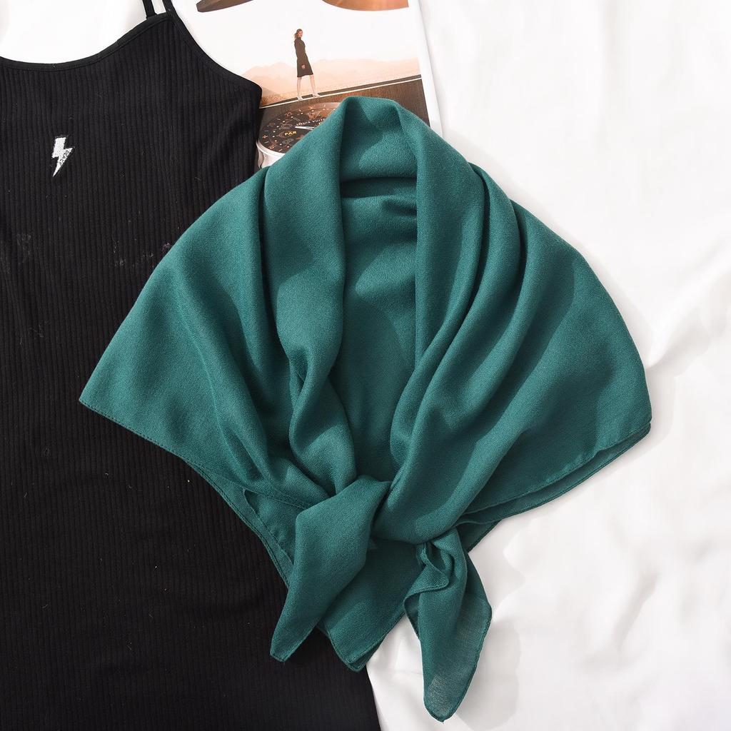 Ethnic Style Solid Color Silk and Cotton-Linen Scarf for Women - Versatile Summer Shawl for Air-Conditioned Rooms