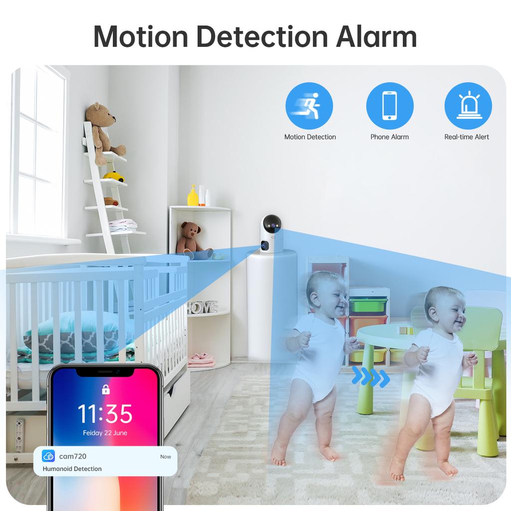 4K PTZ IP Camera 5G Wifi Surveillance Camera Dual Lens Dual Screen Home Auto Tracking CCTV Camera Security Baby Monitor