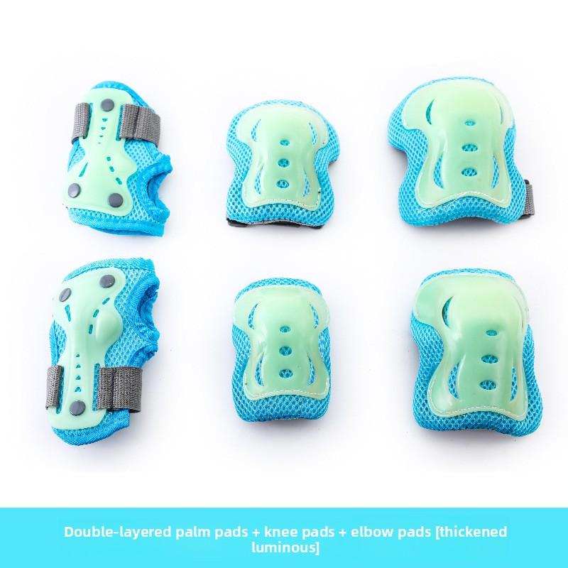 

Roller Skating Balance Bike Luminous Children Boys and Girls Fluorescent Sports Protective Gear Set Skateboard Knee Pads Elbow Pads S