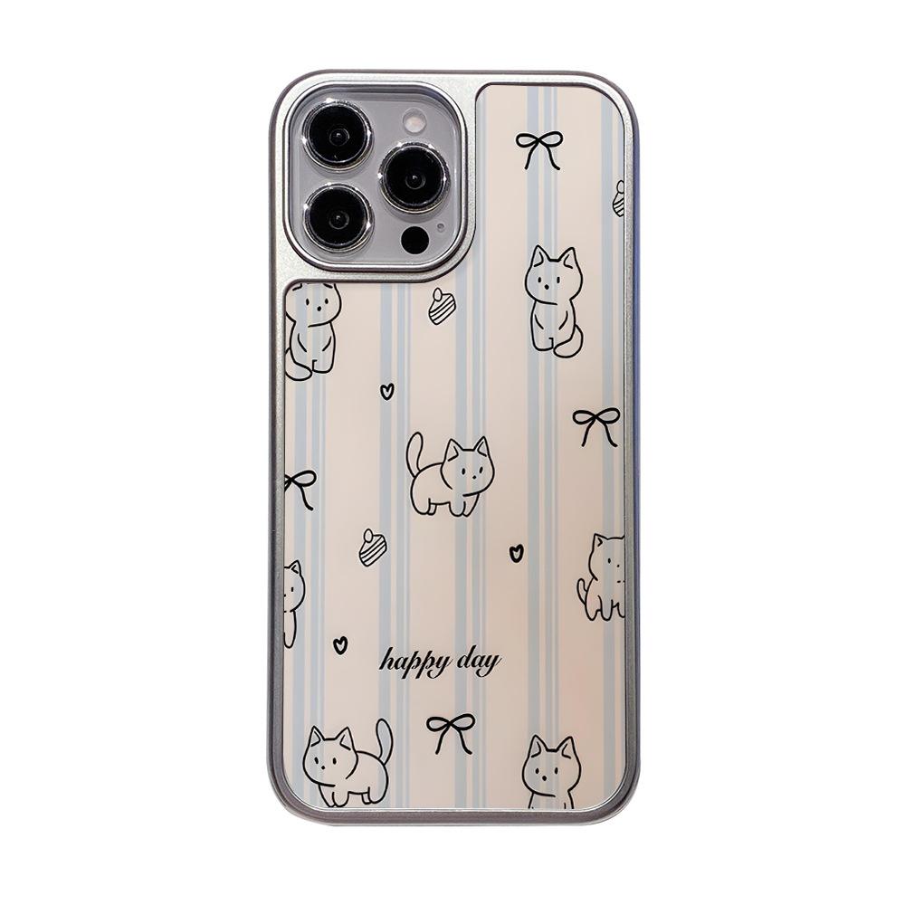 Isn't the wind soft cute lines cat iPhone mobile phone case apple 14 matte bare metal feel 17pro cute anti-drop