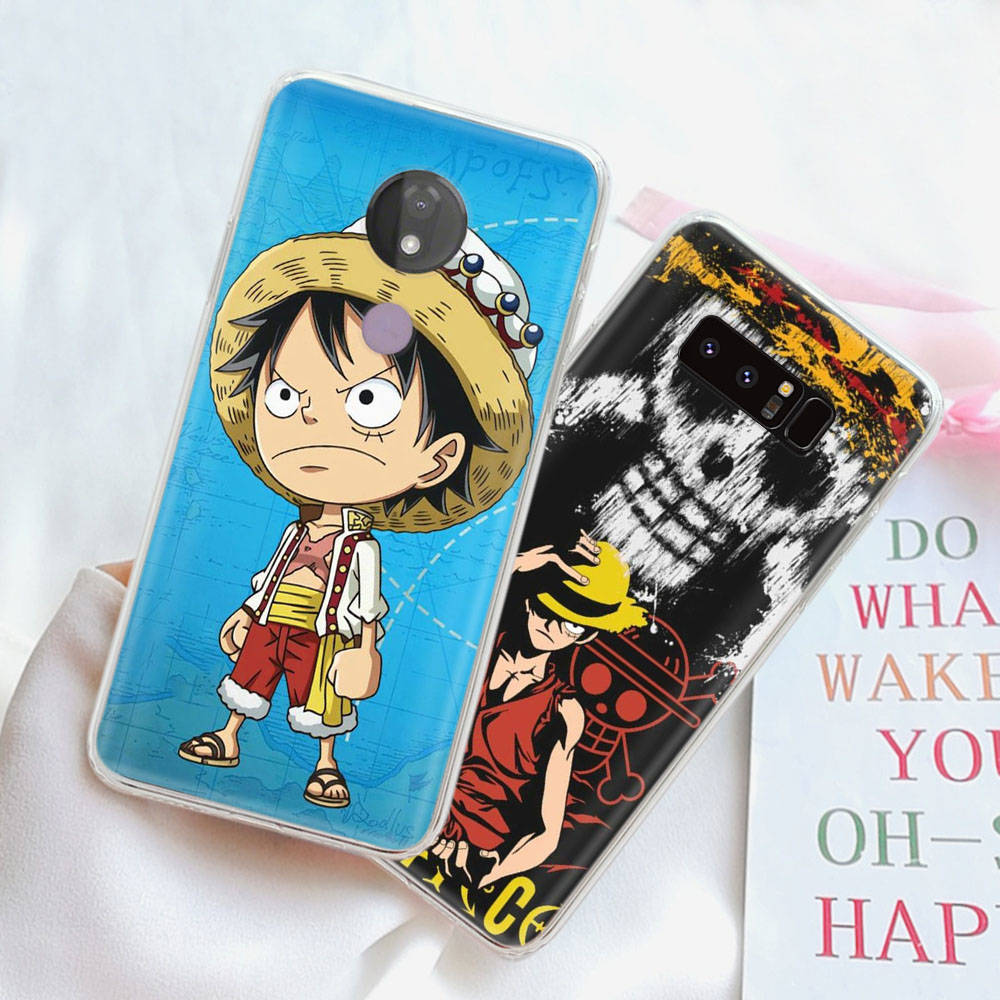 JW72 One Piece Luffy Transparent Case for Samsung A04 A14 A23 M33 M53 Realme 10 9 C35 C55 VIVO Y02 X80 Infinix Hot 30 Note 11 Tecno Spark 8P Pro