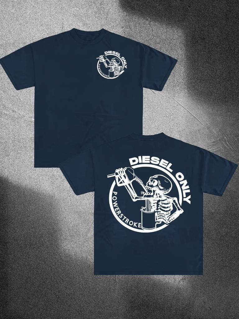 Diesel Only Skull Print T Shirt Men Women Cotton Tees Luxury Brand Short Sleeve High Quality Y2k Tops Men's T-shirt Streetwear