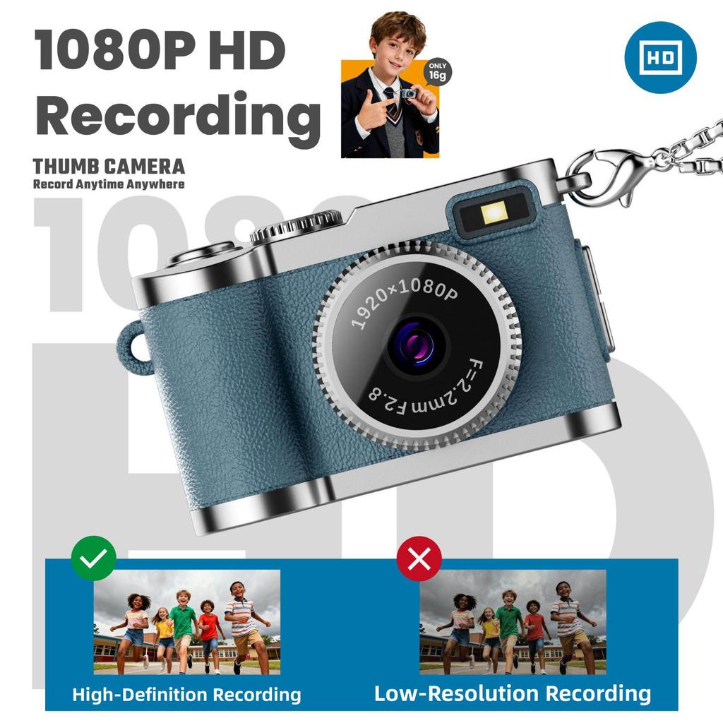 Retro Mini HD Digital Camera Keychain: Portable Cross-Border Photography/Video Recording Device