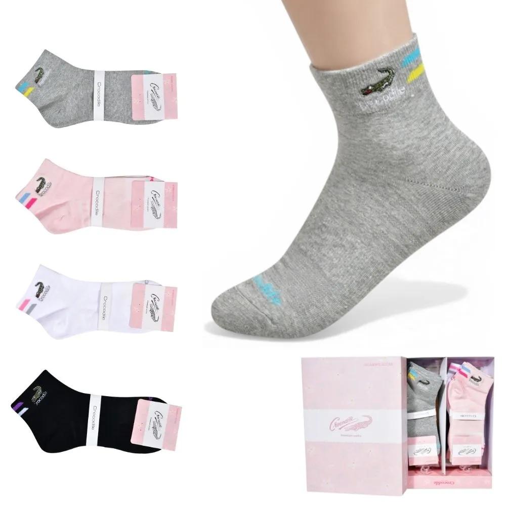 [Crocodile] Point Line 5 Pairs Women s Premium Short Socks Student Socks Ankle Socks 23~25cm Random Shipping (5 Pairs)