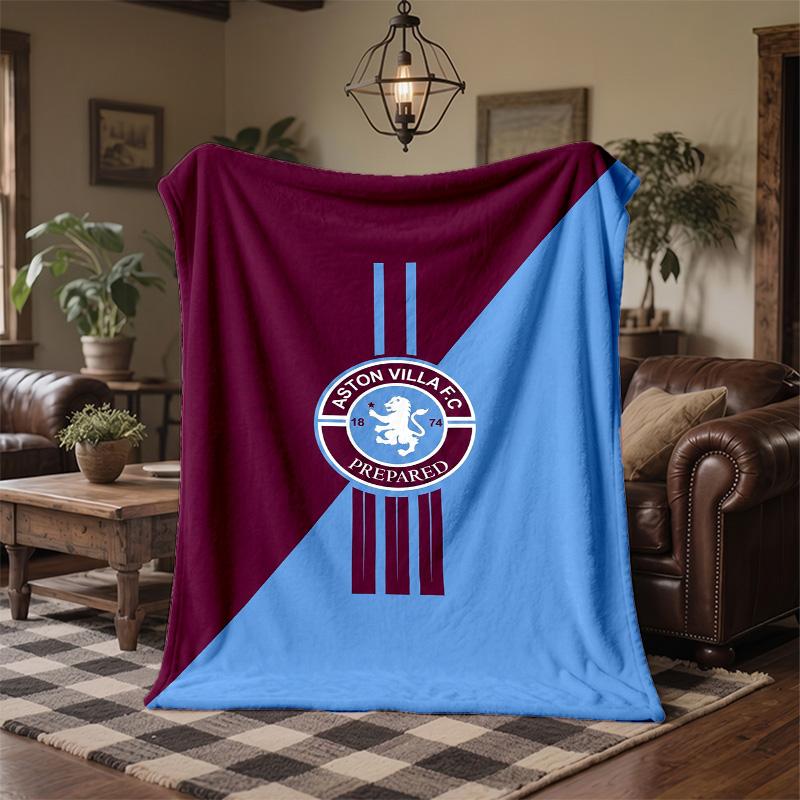 Aston Villa Football Print Flannel Blanket Soft Warm Sofa Bed Throw Blanket For Home Office Bedroom