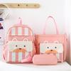 Three-Piece Backpack Set Large Capacity Children's School Bag Girls Boys Nylon Backpack for Primary and Secondary School