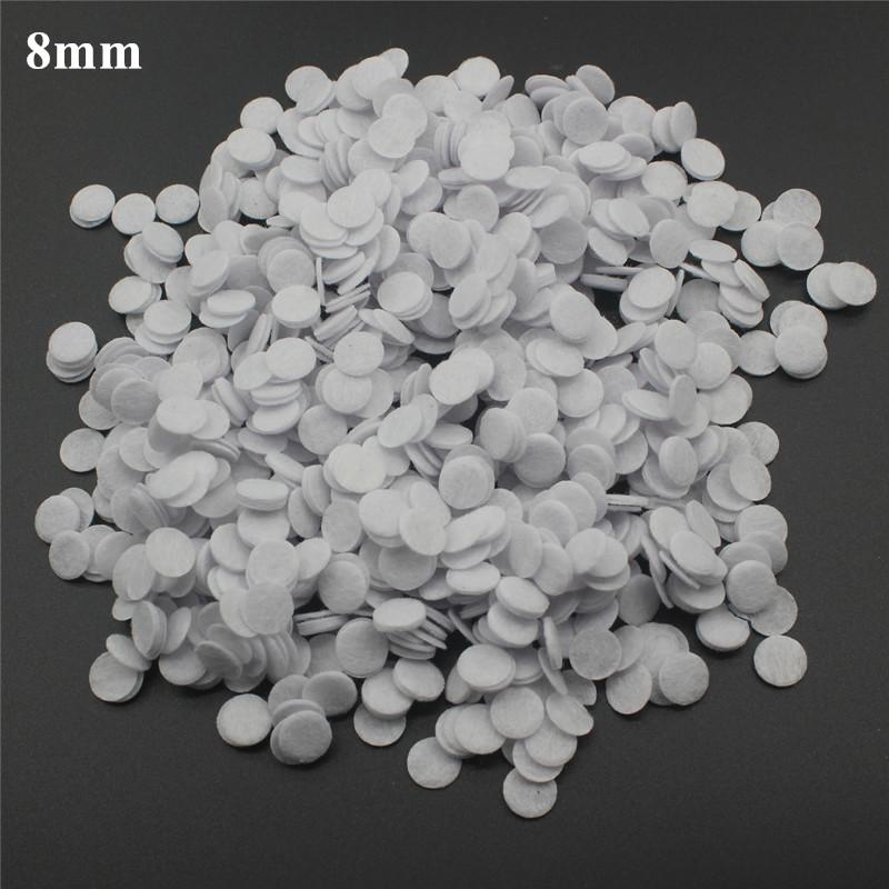 500pcs 8/10/15/20mm White Black Round Non Woven Felt Circle Pads for DIY Baby Girls Flower Backing Hair Accessories