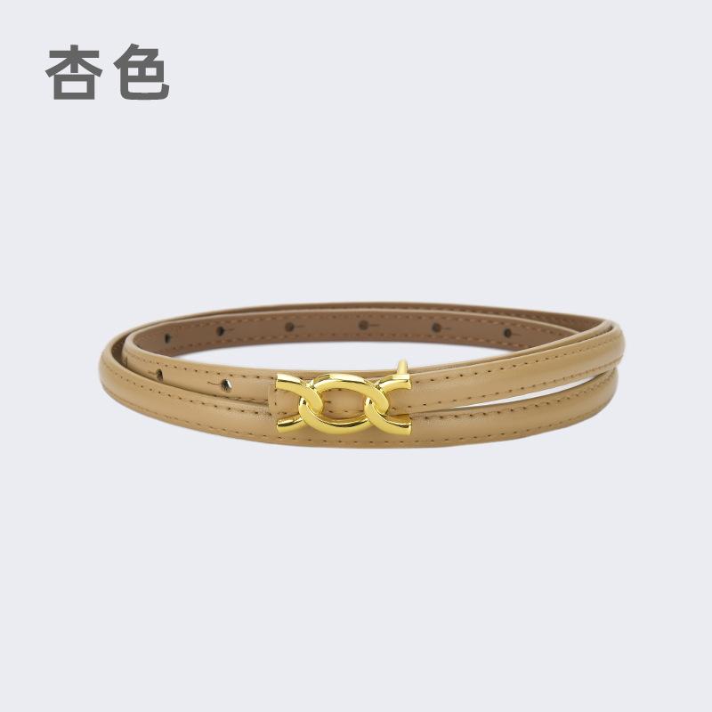 Vier Jahreszeiten Verfügbar Neuer Damen Dünner Gürtel Dekoration Anzug Mantel Mit Kleid, Rindsleder Dünner Gürtel Schlicht Und Modisch