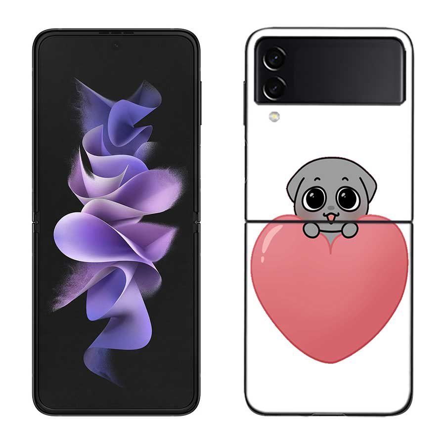 Cute Cartoon K-Kkamang Phone Case For Samsung Z Flip 7 6 5G Galaxy Z Flip 5 4 3 Black Hard Cell Cover Luxury PC Shell Coque