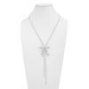 Sweet Bow Pendant Necklace for Women Y Shape Adjustable Snake Chain Personality Elegant Fashion Daily Wear Jewelry Accessories