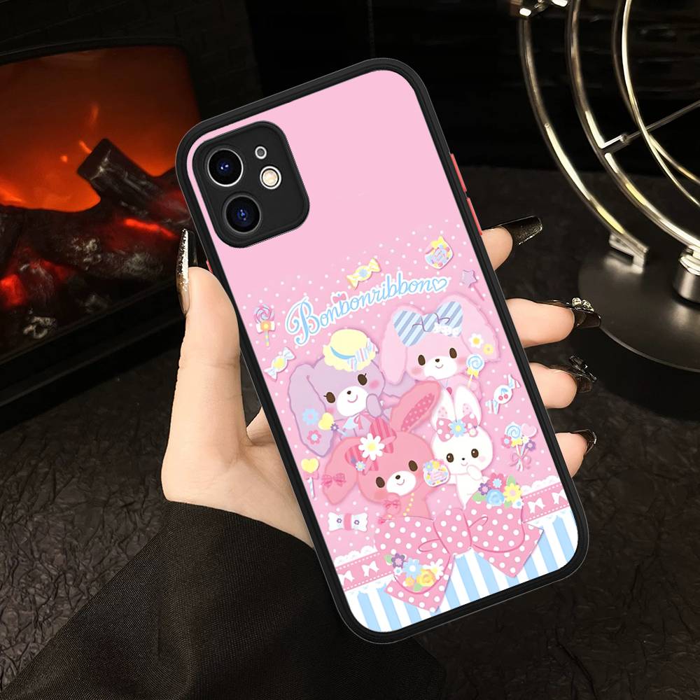 

Cute Cartoon Bonbonribbon For IPhone 11 12 13 14 15 16 Pro Max Plus Matte Translucent Phone Cover iphone 15pro max