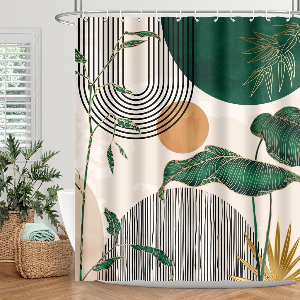 Wildtier Duschvorhang Dschungel Elefant Giraffe Zebra Regenwald Tropisch Safari Badezimmer Heimdeko Wasserdicht Polyester