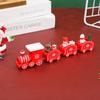 Holz-Weihnachtszug-Ornament, Weihnachtsdekoration für Zuhause, Weihnachtsmann, Geschenk, Spielzeug, Basteln, Tisch