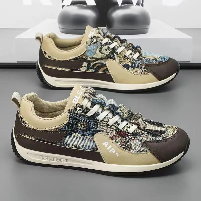 Men Sneakers Fashion Breathable Mesh Thick Sole Sports Casual Board Shoes Mens Slip-on Anti-Slip Running Shoes Zapatillas Hombre