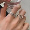 925 Sterling Silver Retro Hollow Heart Ring - Elegant, High-End, Fashionable, Open Design for Women