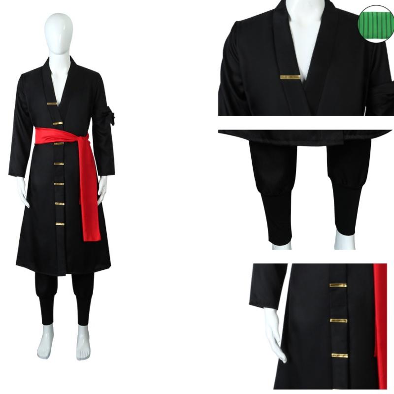 Piece Kimono One Wano Kuni Country Roronoa Zoro Costume Cosplay Role Halloween