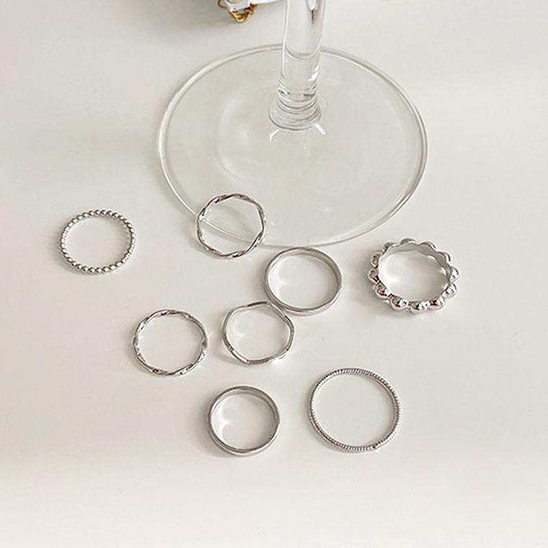 

Rings Set Original Design Gold Round Hollow Geometric Ring For Women Twist Ring Joint Female Jewelry Punk