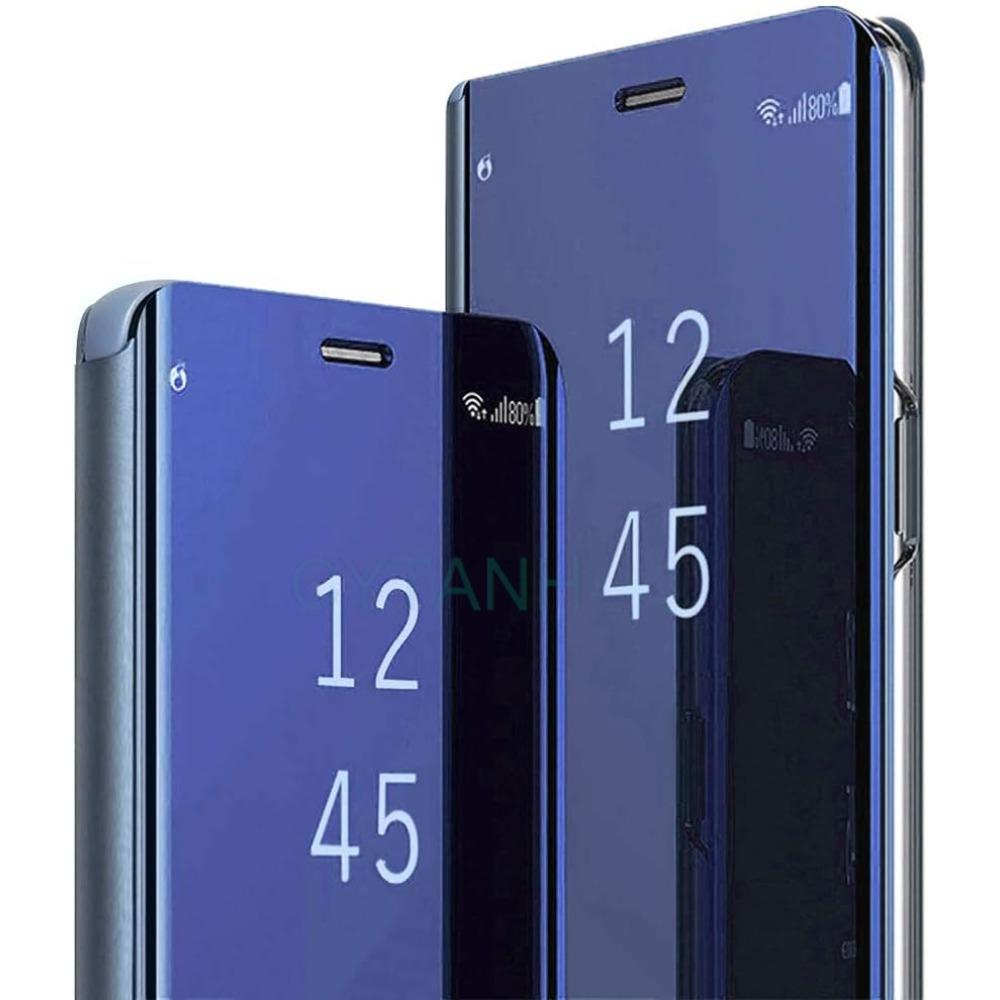 Slim Mirror Clear Holder Case For Samsung Galaxy S26 S25 S24 S23 S22 Plus Ultra Shockproof Leather Texture Wallet Protect Cover