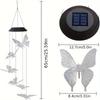 Color Changing Butterfly Dragonfly Hummingbird Solar Powered Waterproof Outdoor Wind Chimes Light for Party Garden Door Decor