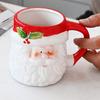 1PC Christmas Ceramic Mug 3D Cartoon Santa Claus Snowman Elk Penguin Water Cup Gift Home Decoration