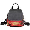 Mochila Feminina INIBULAM em Couro Genuíno e Lona, Mochila 3 em 1 Bolsa de Ombro, Repelente à Água, para Exterior (Design de Peixe Vermelho)