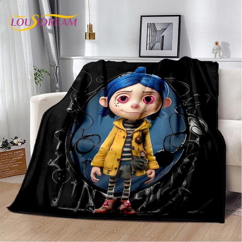 

29 стилей Коралина Секретная дверь мультфильм ужасов мягкое фланелевое одеяло для кровати спальни дивана пикника, плед для детей на открытом воздухе 30x40in