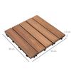 Outdoor Wooden Floor Tiles, Set of 27 Pieces Interlocking Assembly, 30x30x2.5cm