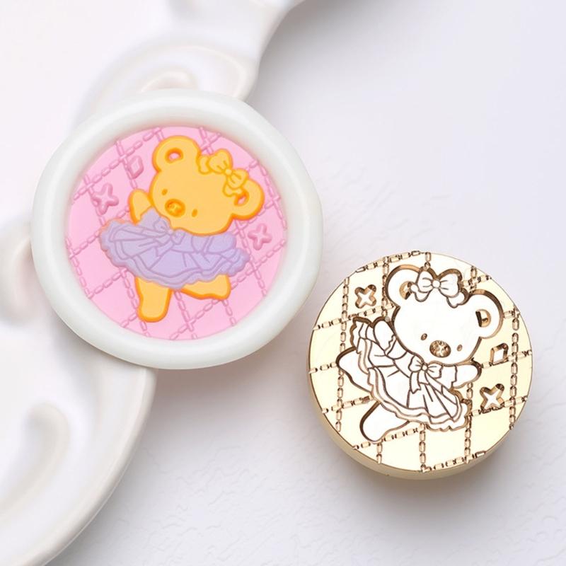 Vintage Seal Stamp Head Small Bear Animal Seal Stamp for Seal Envelope Card Party Invitation Packaging Christmas Wedding
