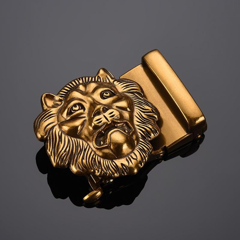 Men's Retro Leather Belt with Chinese Dragon Alloy Automatic Buckle