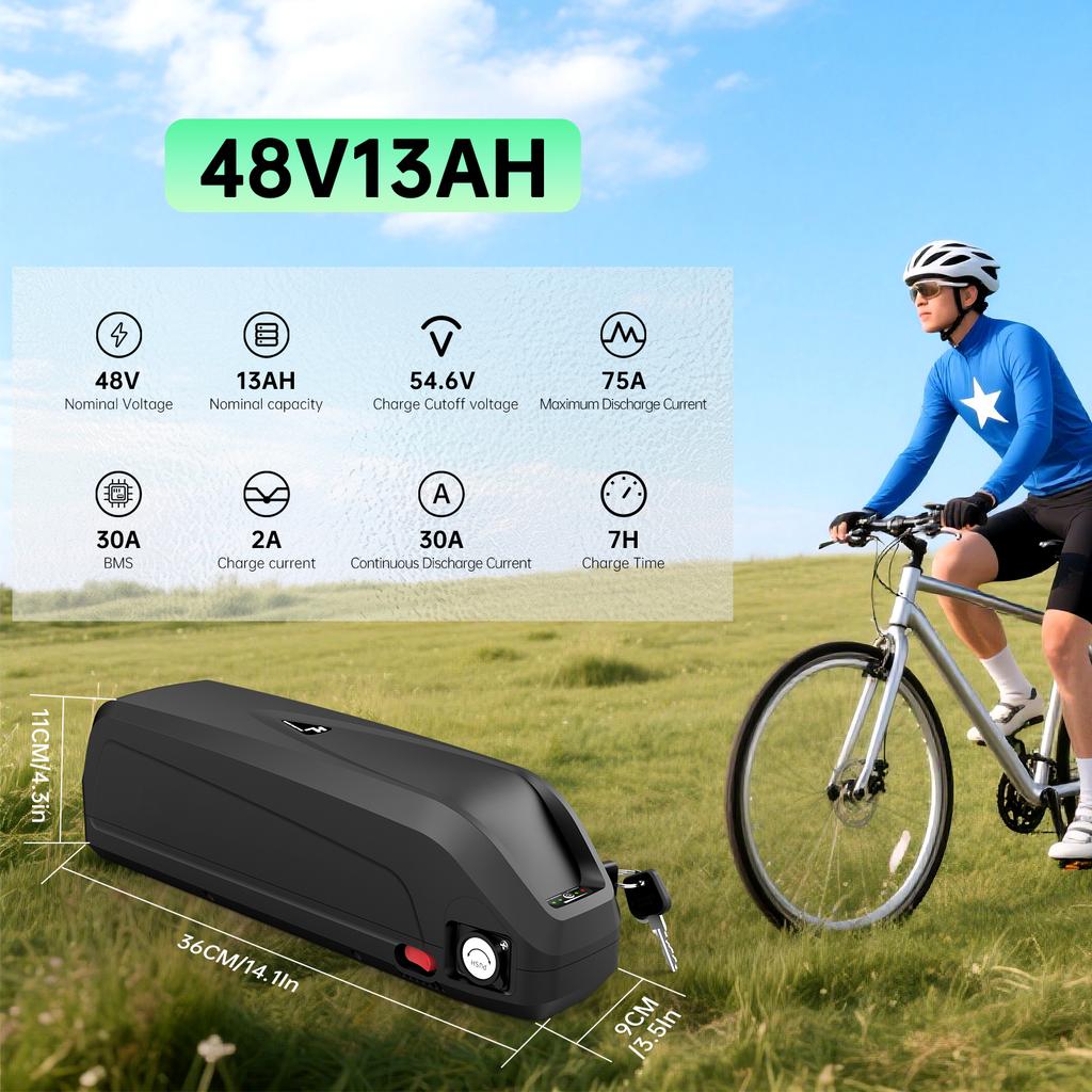 EU STOCK 48V 13AH Bicicleta Electrica Battery 30A BMS for Adults Fat Tire Bike