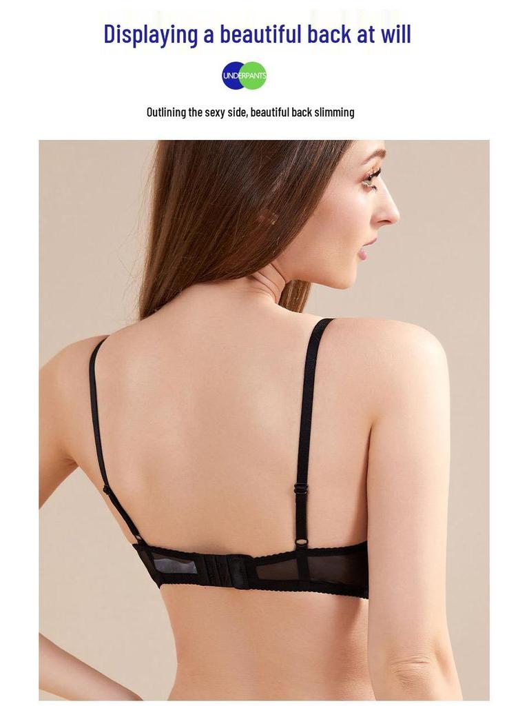 French Lace Bunny Ears Push-Up Bra Set for Small Busts