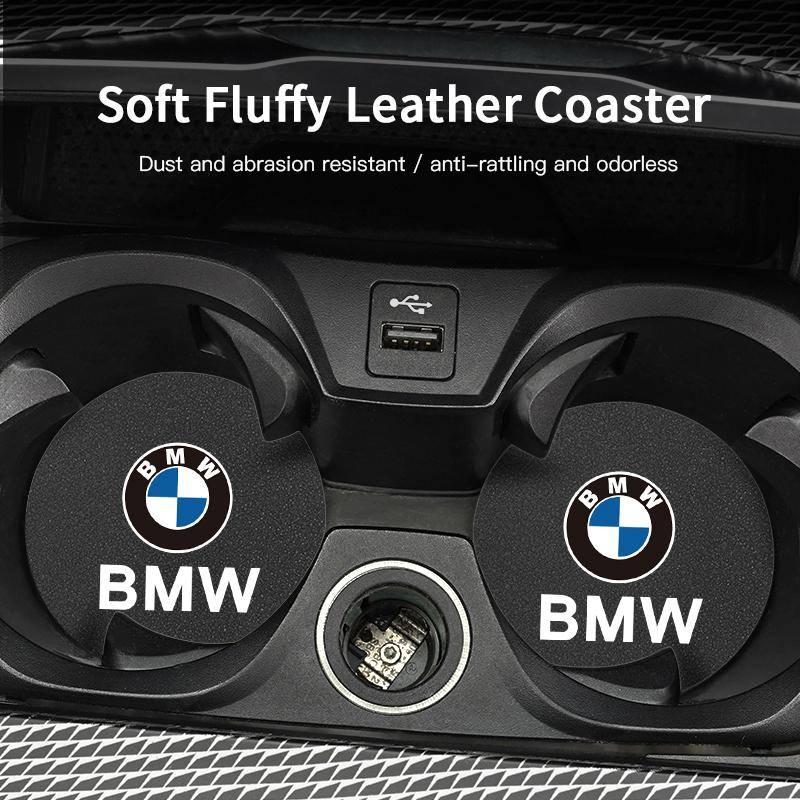 Car Suede Water Cup Mat Noise Proof Coaster For BMW 1 2 3 4 5 7 Series  X1 X2 X3 X5 X4 X6 X7 G30 G20 G32 G11 G12 G07 G06 G05 M3