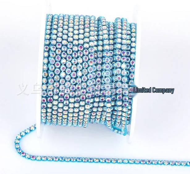 Mjuk Silver/Guld Röd AB Vit Diamant Strasskedja för Kläddekoration (SS4.5-SS18)