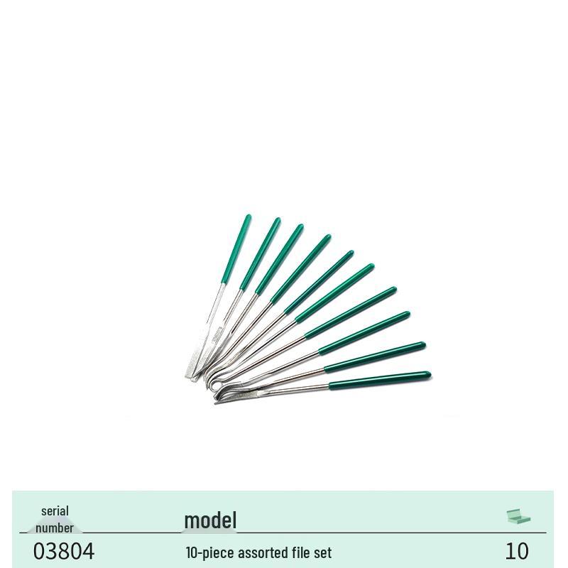 SATA Multi-Piece High Carbon Steel File Set: Triangle, Half-Round, Mini Shaping Tools for Woodworking.