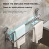 Double Layer 56-94cm Suction cup wall mounted towel rack, Non Perforated bathroom storage rack, bathroom single-pole towel rack
