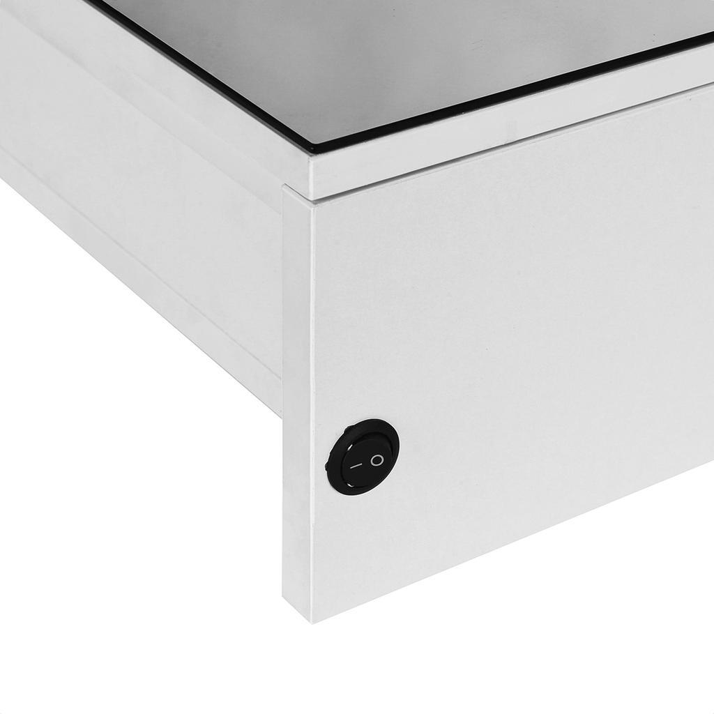 Wall Mirror Cabinet with LED Lights, Open Shelf and Internal Shelf, 80x15x60cm